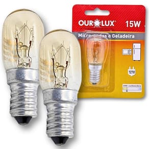 Kit 2 Lâmpada Incandescente Micro-Ondas Geladeira Fogão 127V