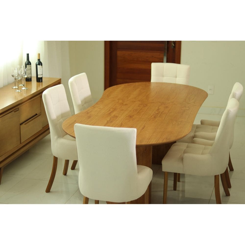 Sala de Jantar 2,40m com 6 Cadeiras Elegance Royal - Requinte Salas