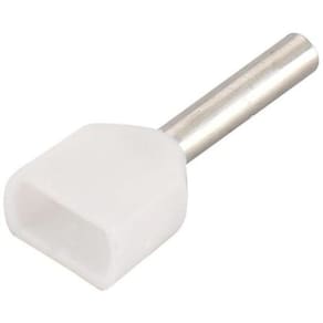 200 X Terminal Conector Tubular Ilhós Duplo 0,5Mm Branco