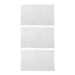 Kit 03 Tapetes De Banheiro Microfibra Bolinha 58X38Cm Branco