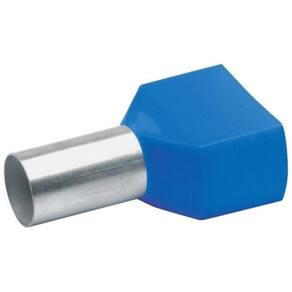 20X Terminal Elétrico Ilhós Tubular Duplo 16Mm Azul Conector