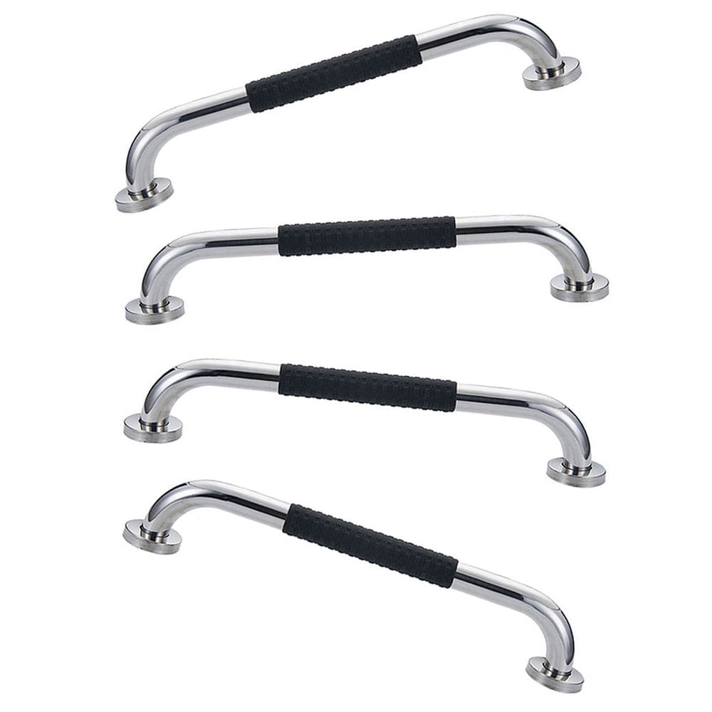 Barra de Apoio 30cm Inox Superficie Antiderrapante Kit 4 unidades Gestante Idoso Cadeirante Criança Banheiro Box Acessibilidade