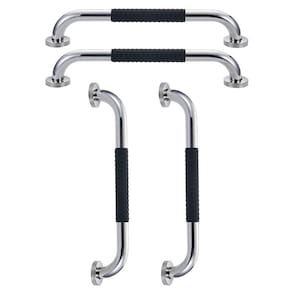 Barra de Apoio Inox 30cm Superficie Antiderrapante Kit 4 unidades Banheiro Box Idoso Gestante Criança Cadeirante Acessibilidade