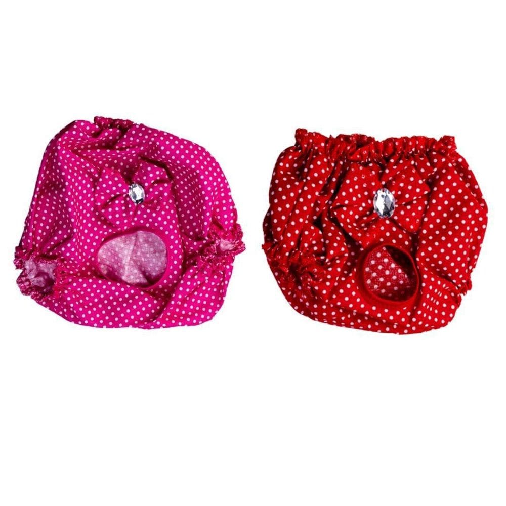 Kit 2 Calcinhas Para Cachorro - Rosa E Vermelho  P