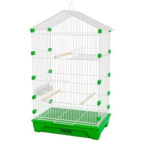 Gaiola Periquito Malha Fina Pássaros - Branca Verde