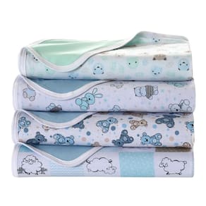Kit 2 Manta Malha Duplo 90X90 Estampada Com Viés Masculino