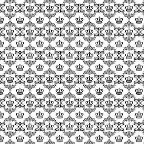 Papel De Parede Branco Com Coroas Pretas Adesivo Infantil