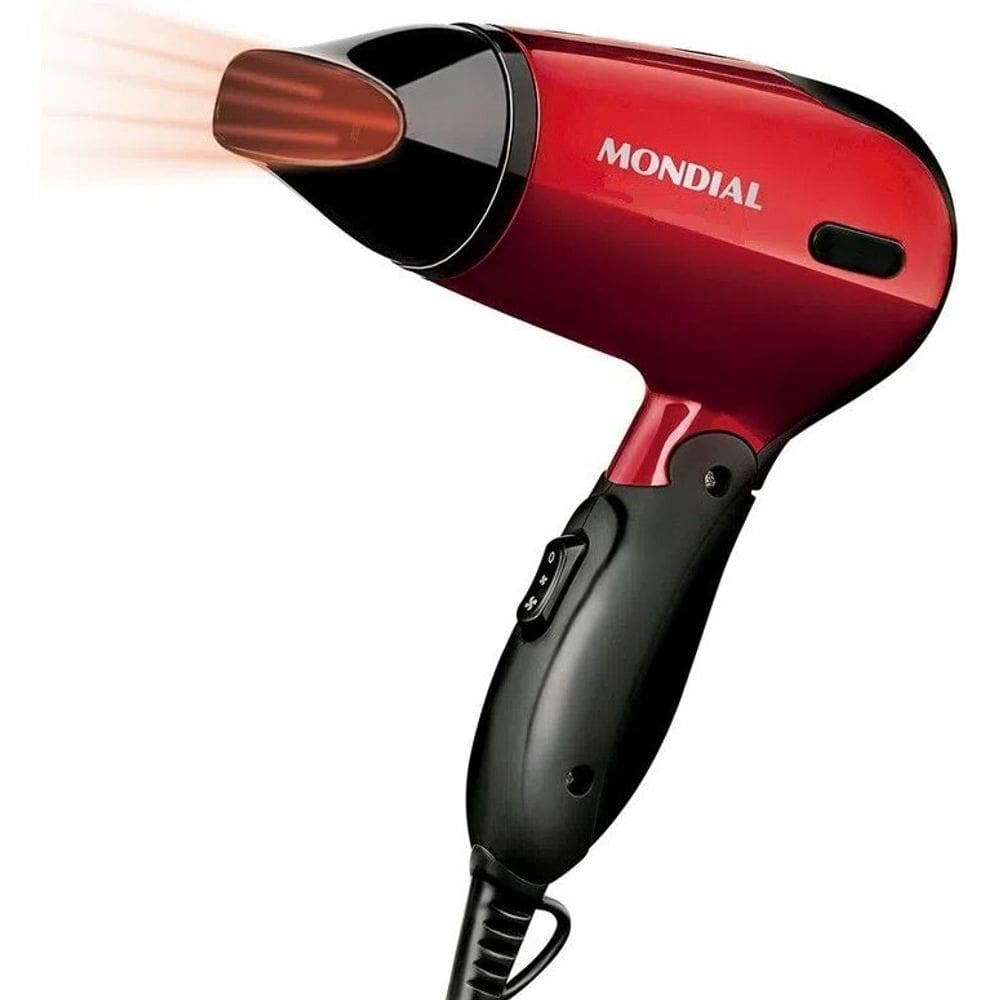 Secador De Viagem Mondial 1200W Red Lux Travel Compact Bivolt