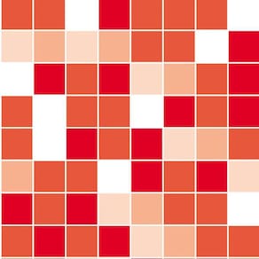 Papel De Parede Pastilhas Vemelho Branco Laranja Autocolante