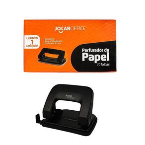 Perfurador de Papel 2 Furos Metal até 20 Folhas Furador Jocar Office