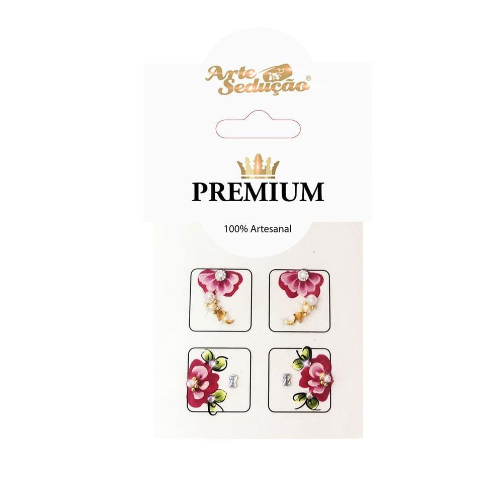 Kit 40 Adesivos De Unhas Arte Sedução Premium