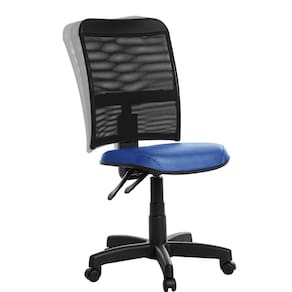 Cadeira De Escritório Ergonômica Em Tela Rj Cor Azul