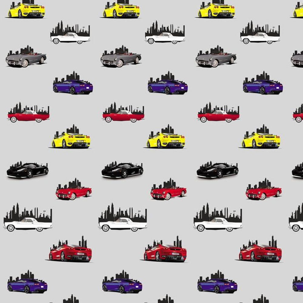 Papel Parede Carros Famosos Autocolante Lavável Sala Quarto
