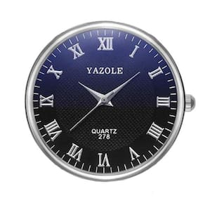 Relógio Masculino Yazole 278 Preto Fundo Azulado + Caixa