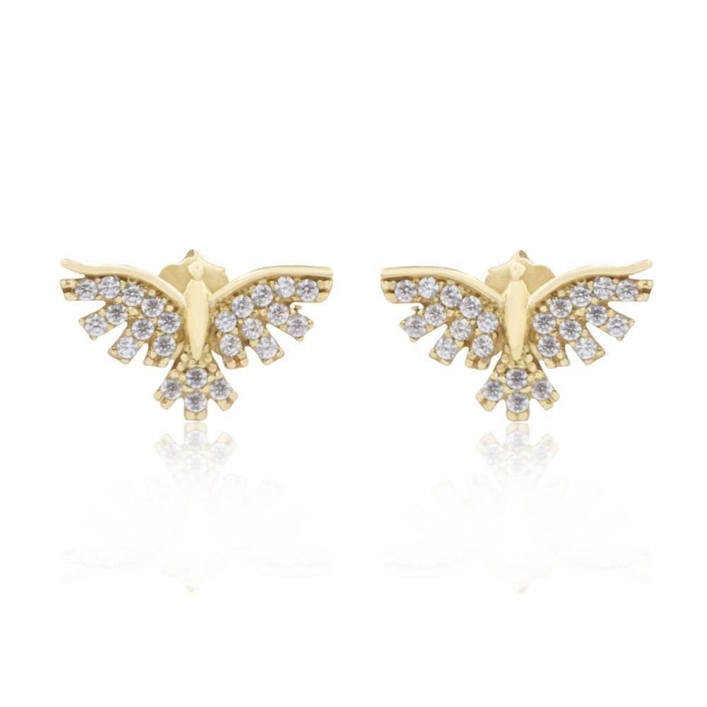 Brinco Divino 8Mm Com Zircônia Em Ouro 18K
