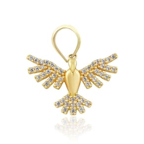 Pingente Divino Espirito Santo 1,5 Com Zircônia Em Ouro 18K