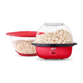 Máquina de pipocas DASH SmartStore Deluxe mexendo 24 xícaras de vermelho