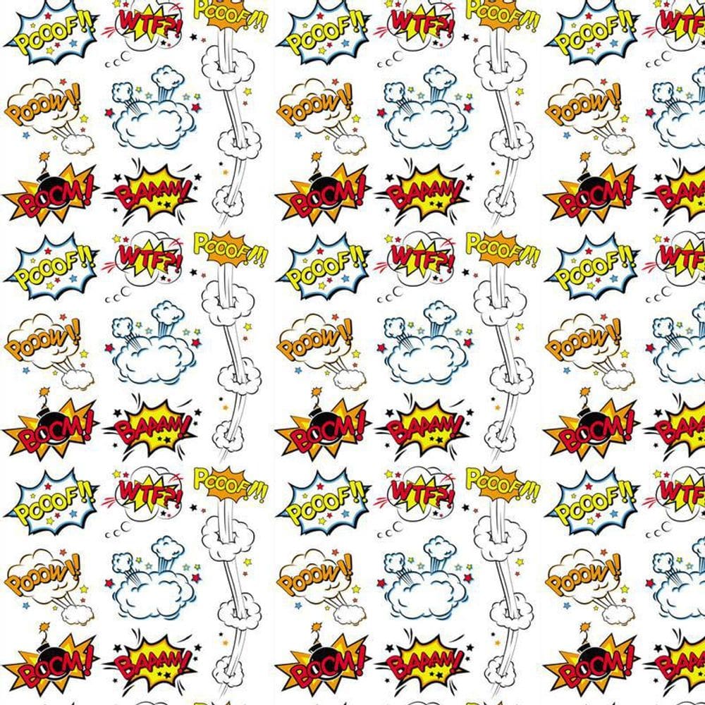 Papel De Parede Explosivo Poof Boom Baam Autocolante Quarto