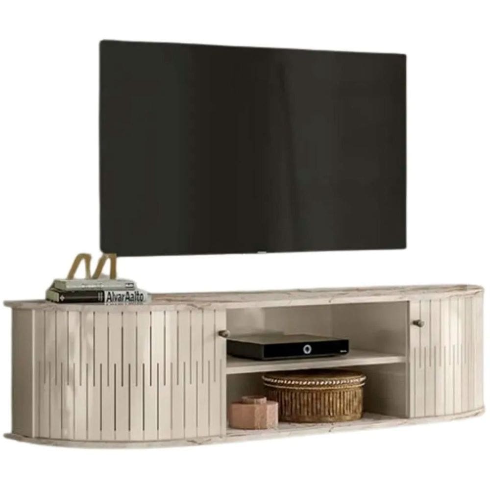 Rack Suspenso 2 Portas Moderno Para Tv de 60" Polegadas