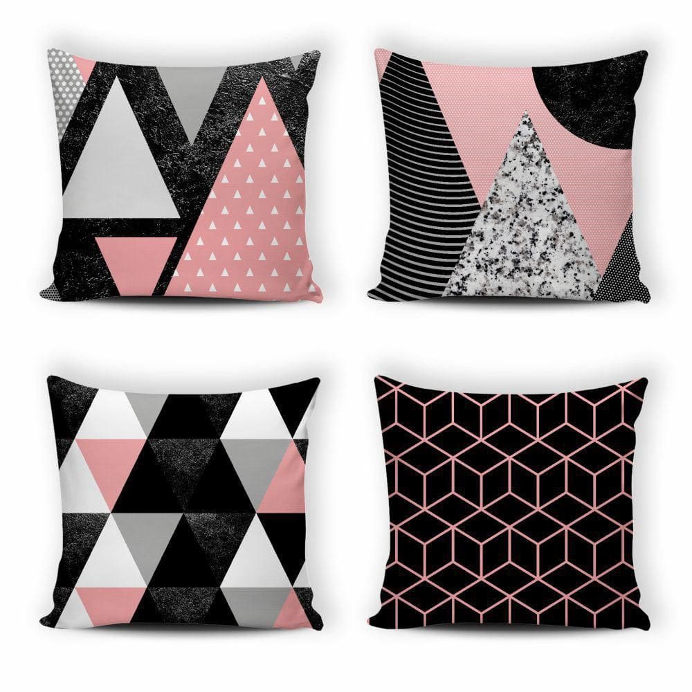 Kit 4 Capas De Almofada Modern Print 42 Cm X 42 Cm - 048