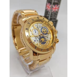 Relogio Skeleton Luxo Aço Inoxidável Pesado Brilhante