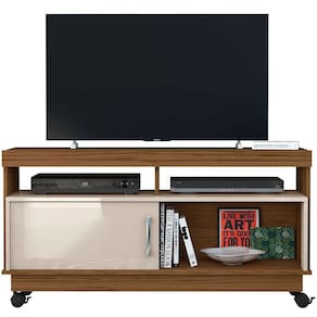 Rack Bancada Abel 1 Porta de Correr Para Tv de 50" Polegadas