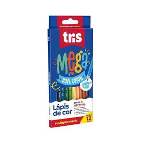 Lápis De Cor Tris Mega Soft Color - 12 Cores