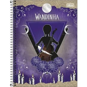 Caderno Universitário Wandinha Tilibra Capa Dura Espiral - 10 Matérias 160 Folhas Violino