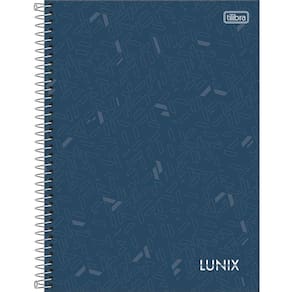 Caderno Universitário Lunix Tilibra Capa Dura Espiral - 10 Matéria 160 Folhas Azul Petróleo