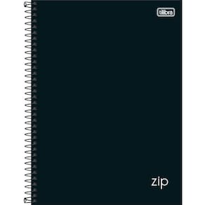 Caderno Universitário Zip Preto Tilibra Capa Dura Espiral - 20 Matérias 320 Folhas