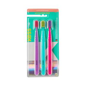 Pack com 3 Escovas Dentais Pro Extra Macias - Kess