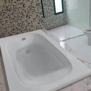 Banheira Design Moderno Tulipa 150cm Imersão com 2 Alças Inox Branco