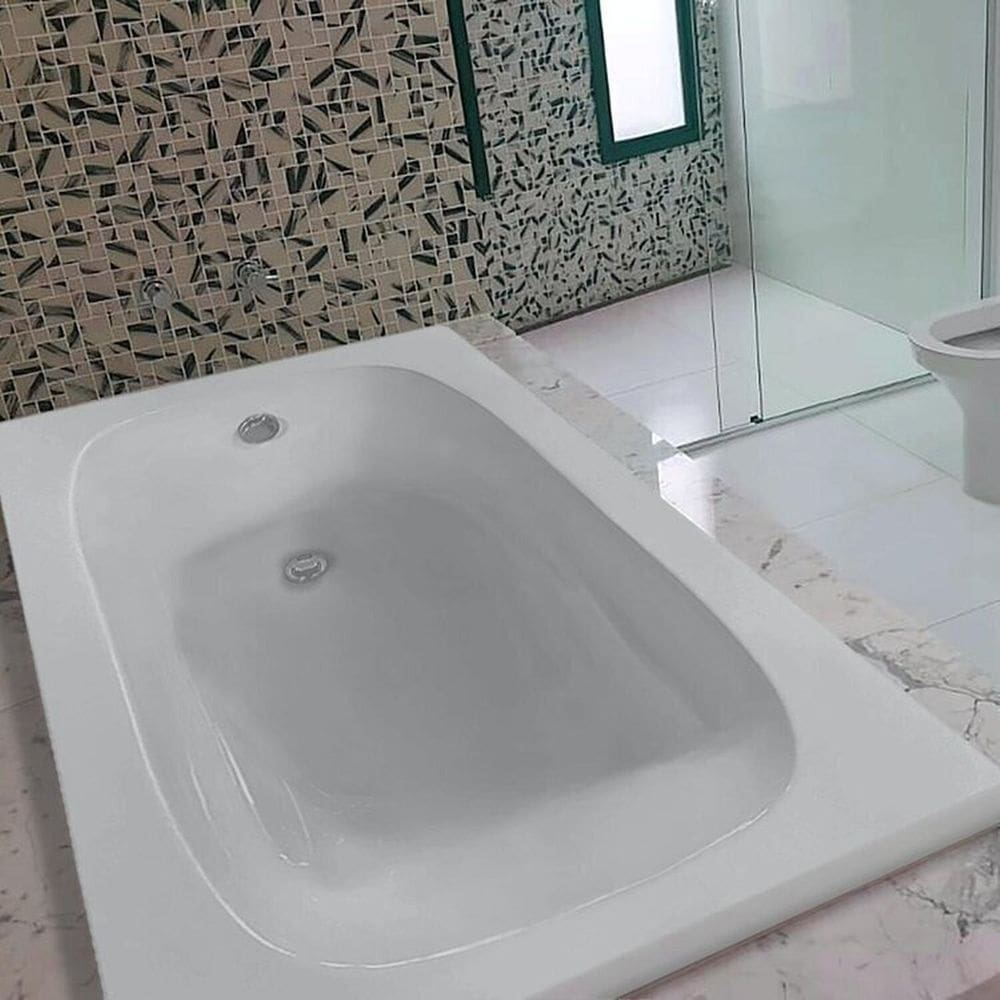 Banheira Tulipa 150cm Design Moderno Imersão com 2 de Alças Inox Branco