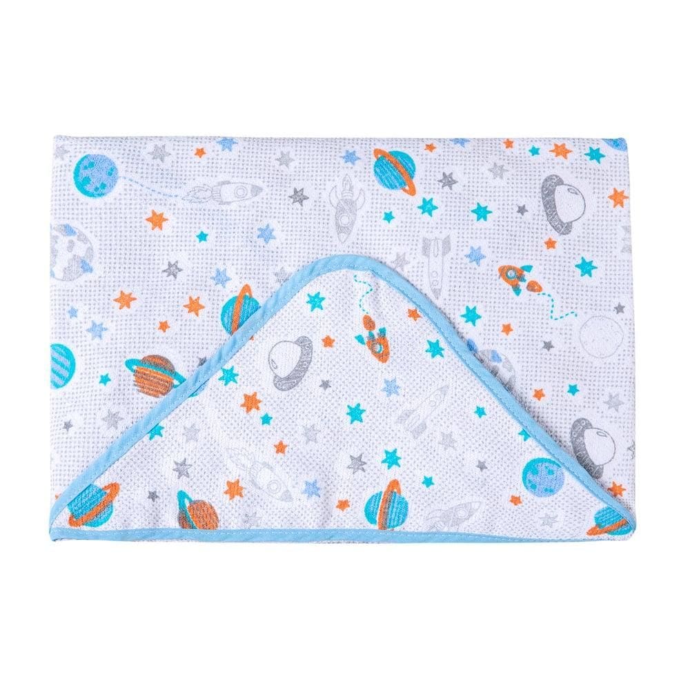 Toalha De Banho Felpuda C/ Capuz Planetas Papi 70Cm X 70Cm