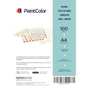 Papel Matte Fotográfico Adesivo 108g A4 - 100 Folhas