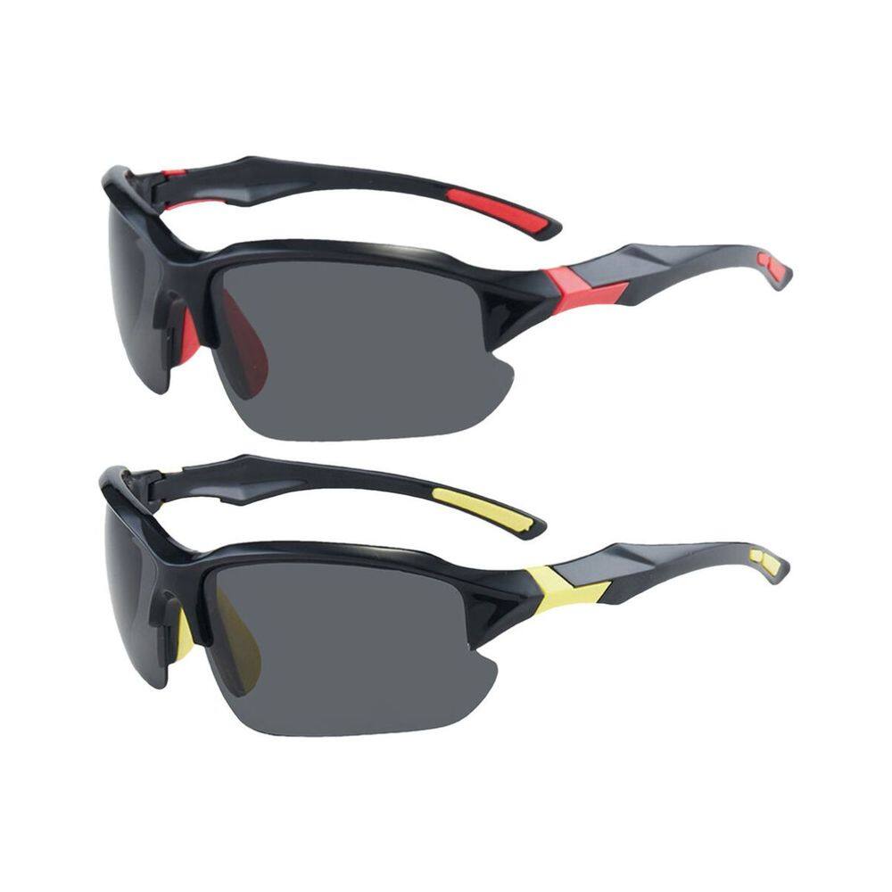 Conjunto Óculos De Sol Esportivo Vermelho + Amarelo Polarizado Com Proteção 400UV
