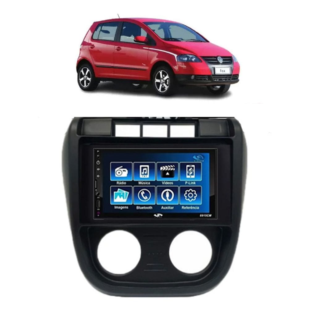 Kit Multimídia Fox CrossFox 2003 / 2009 7 Pol Mp5 Bt Usb Fm Leitor SD Espelhamento
