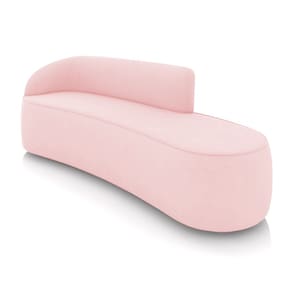 Sofá 4 Lugares Orgânico 220 cm Morgan Suede Rosa Bebê D03 - D`Rossi