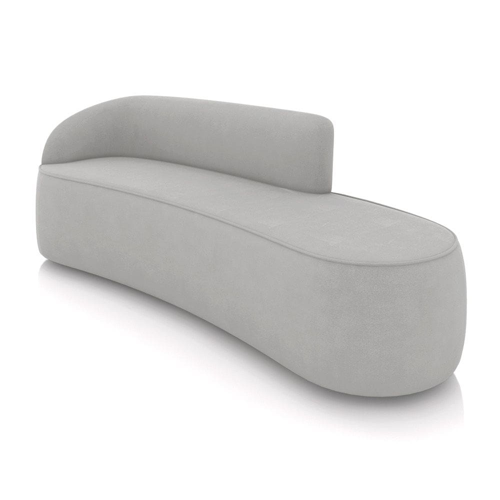 Sofá 4 Lugares Orgânico 220 cm Morgan Suede Cinza D03 - D`Rossi