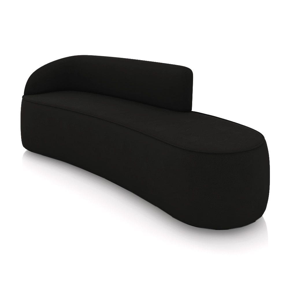 Sofá 4 Lugares Orgânico 220 cm Morgan Suede Preto D03 - D`Rossi