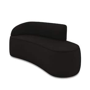Sofá 3 Lugares Orgânico 180 cm Morgan Suede Preto D03 - D`Rossi