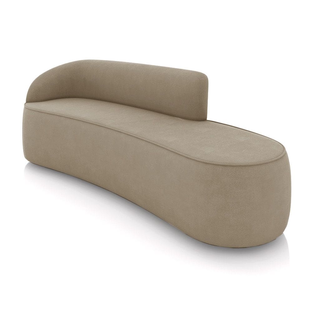 Sofá 4 Lugares Orgânico 220 cm Morgan Suede Marrom Rato D03 - D`Rossi