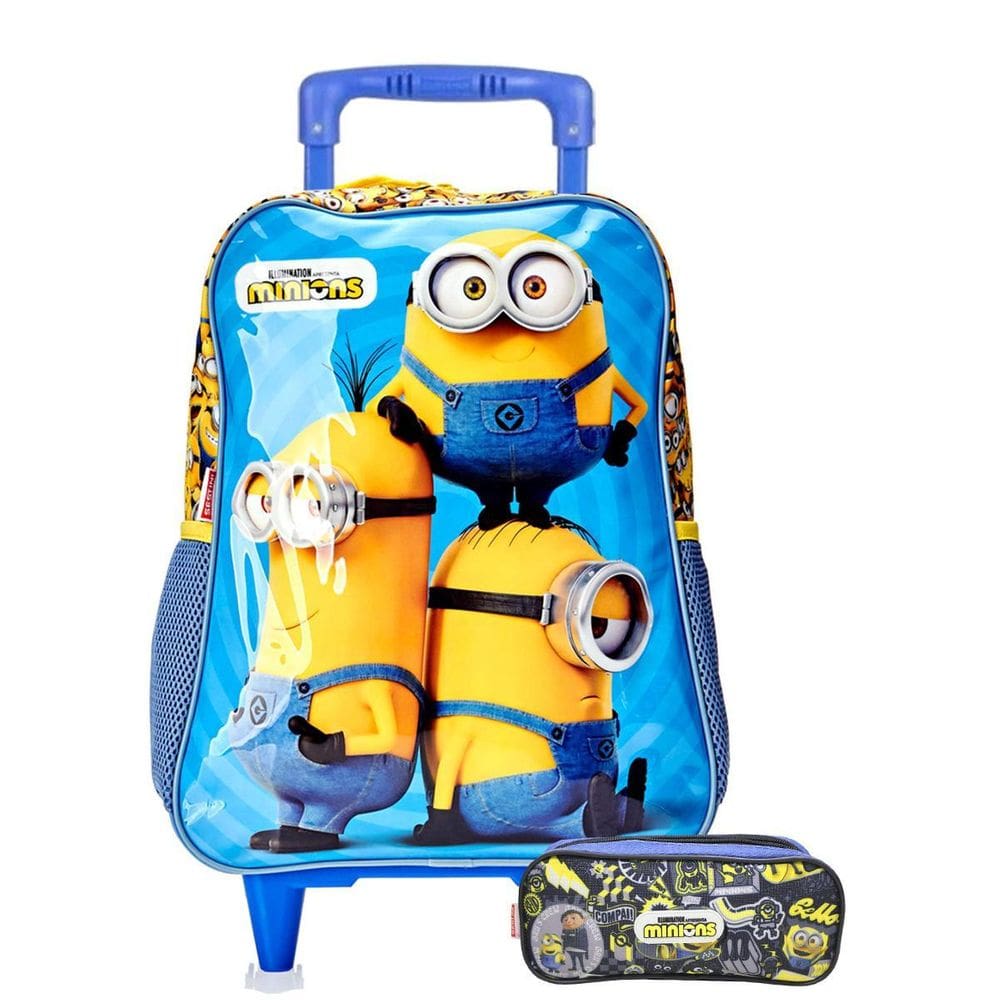 Mochila Minions Meu Malvado Favorito Kit Com Estojo Duplo