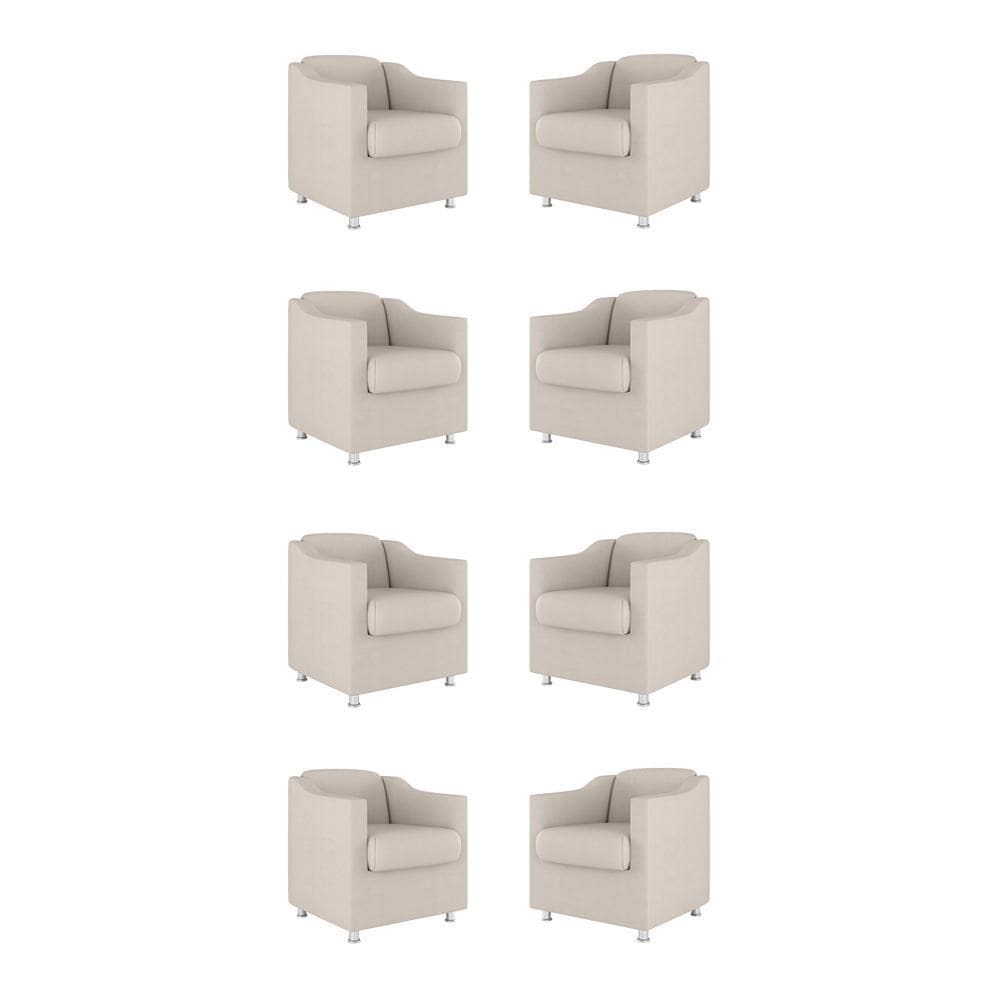 Kit 8 Poltronas Tilla Decorativas Consultório Sala Tecido