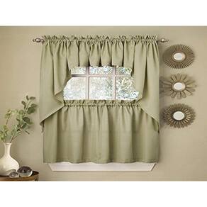 Cortinas de cozinha Sweet Home Collection Opaque Rib Cord Sage