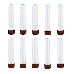 Kit 10 Tubete Marrom 12Cm Acrílico Para Personalizar Festa