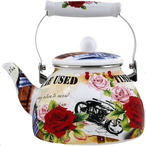 Chaleira Premium Aço Esmaltada Retrô Vintage 2,5L Bike