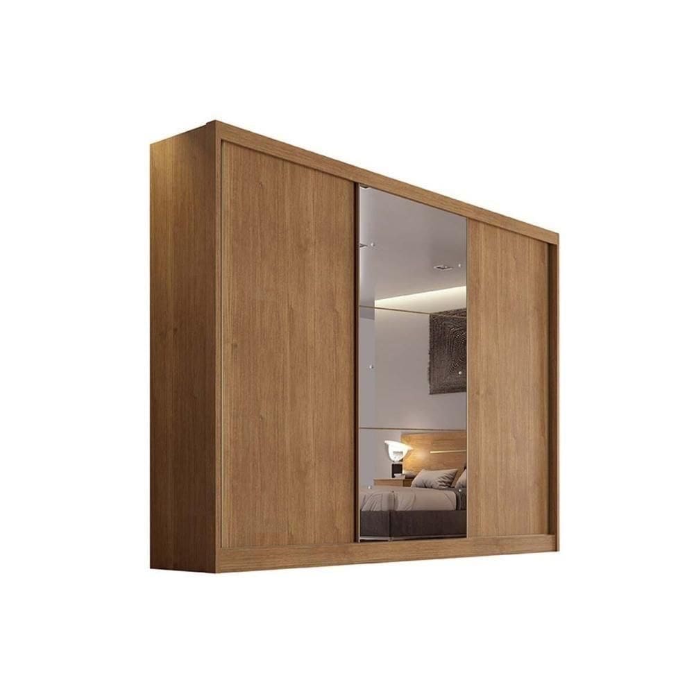 Guarda Roupa Solteiro 3 Portas (1 C- Espelho) E 6 Gavetas Toulon-sonetto Plus Cumaru - Horizonte