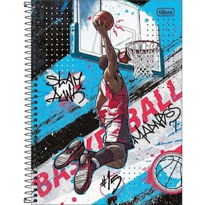 Caderno Universitário Do It! Tilibra Capa Dura Espiral - 10 Matérias 160 Folhas Basquete