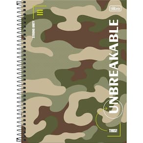 Caderno Universitário Hide Tilibra Capa Dura Espiral - 1 Matérias 80 Folhas Unbreakable